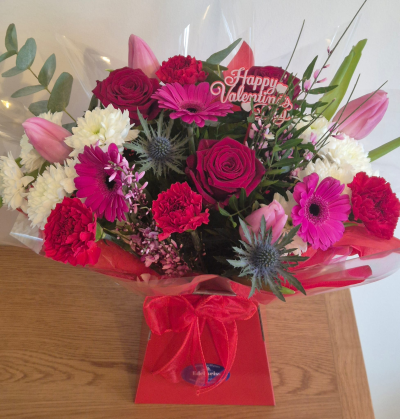 MY SPECIAL VALENTINE - Handtied in reds, pinks and whites